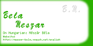 bela meszar business card